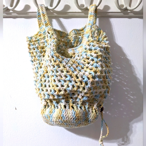 🌈 NEW Market Shopping Tote Reusable Boho HANDCRAFTED Crochet - Picture 1 of 8